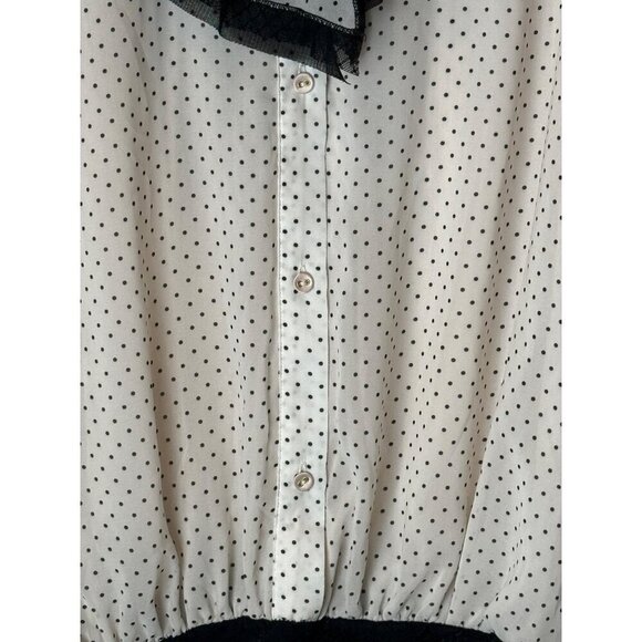 HAH Hot As Hell Bodysuit Women Small Black White Polka Dot Heavy Knecking NWT - Picture 9 of 15